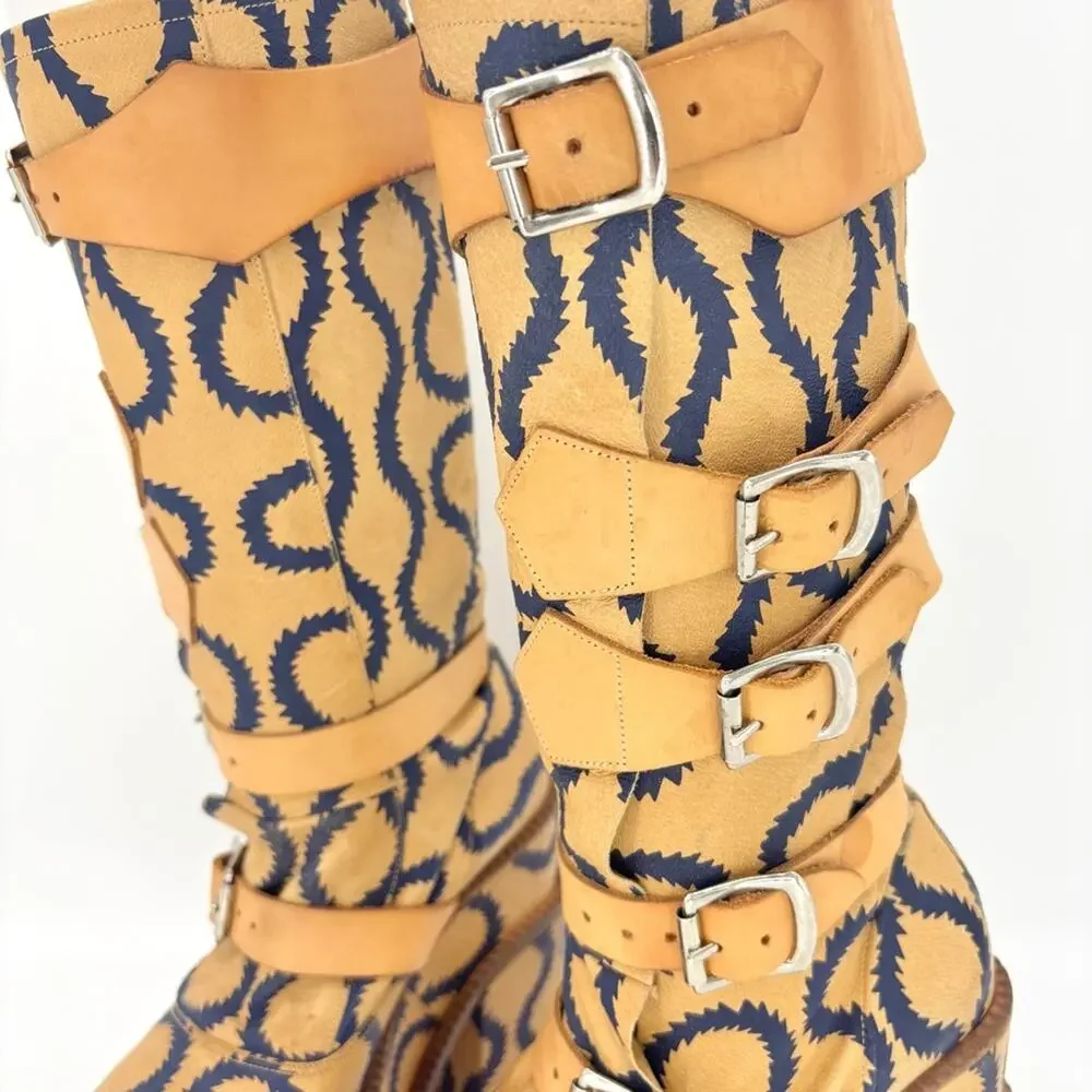 Vivienne Westwood Runway 2013 Pirate Clomper Squiggle Print Platform Boots 36